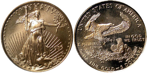1999-W Gold Eagle Struck with Unfinished Proof Dies